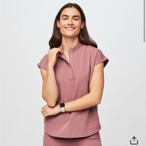 FIGS Mauve Rafaela Oversized Scrub Top